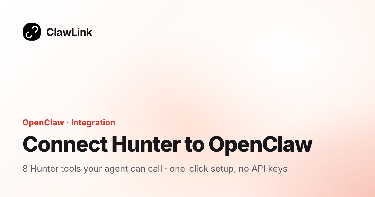 Connect Hunter to OpenClaw — ClawLink integration